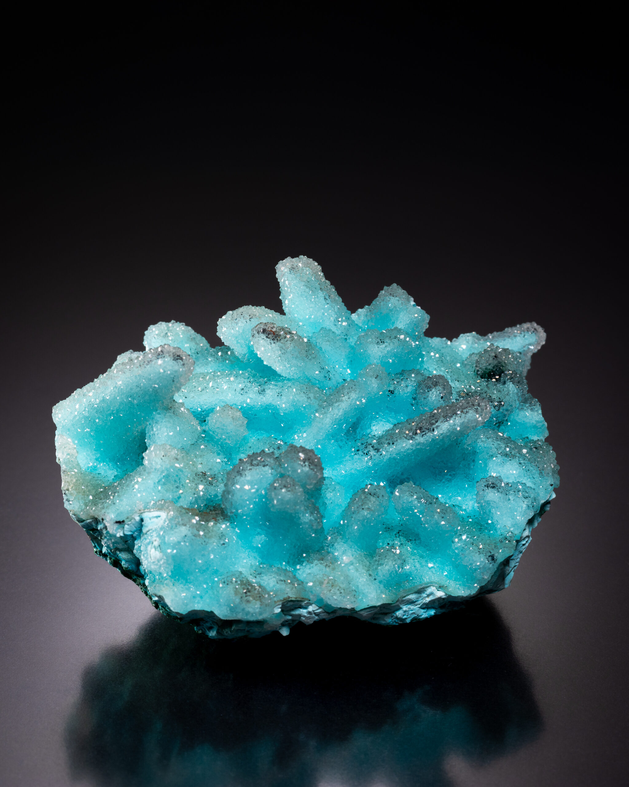 Quartz on Chrysocolla – Tenke Fungurume, DR Congo