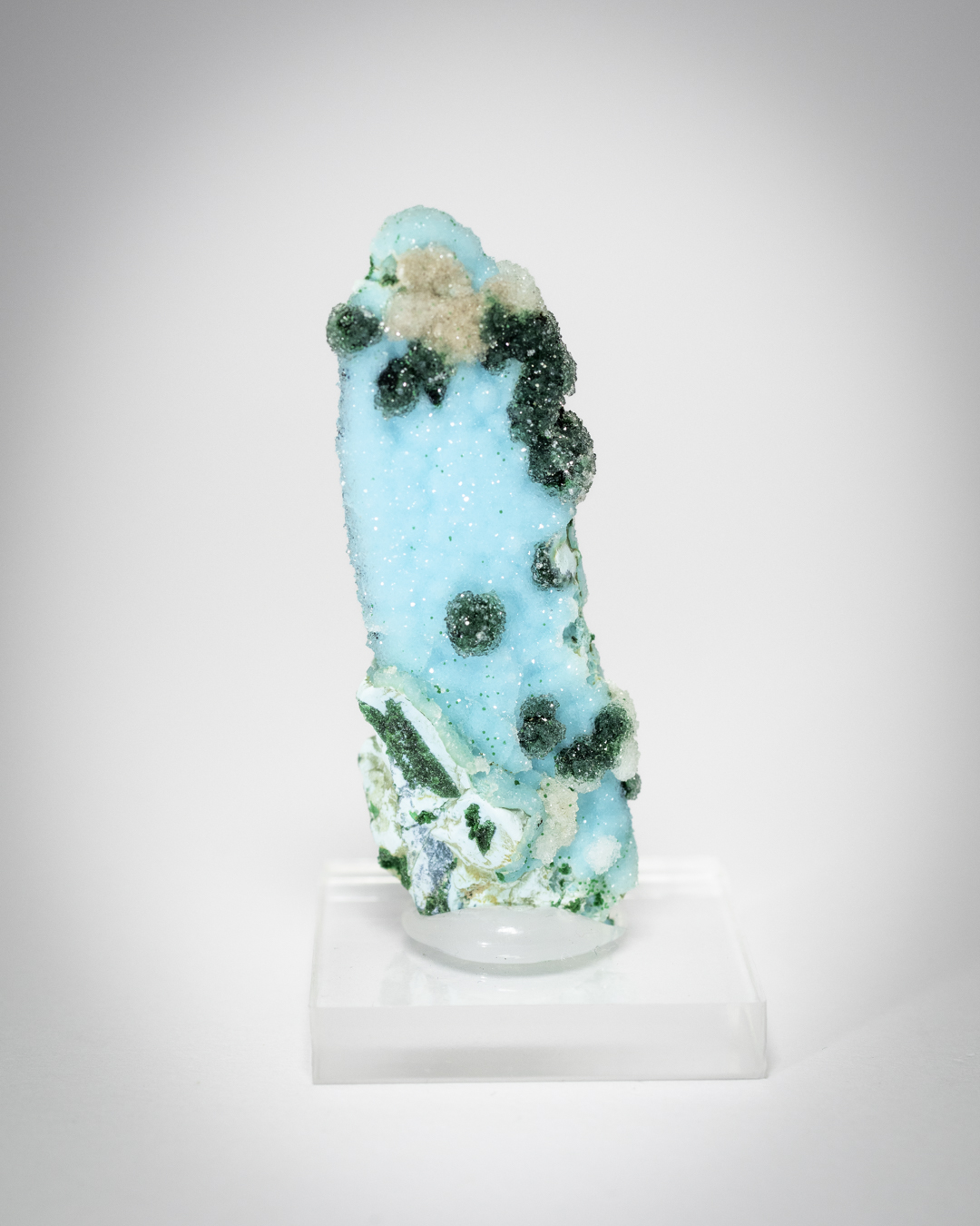 Chalcedony & Quartz on Chrysocholla – Tenke Fungurume, DR Congo
